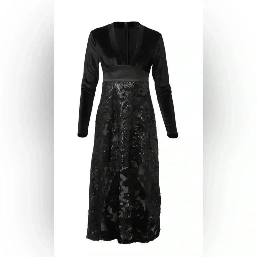 Sequin Lace High-Low Dress - Picture 4 of 16